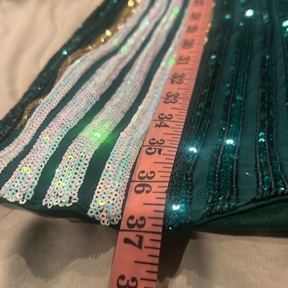 Lux plus size plunging V low neckline prom formal formal evening sequin dress - Picture 11 of 11